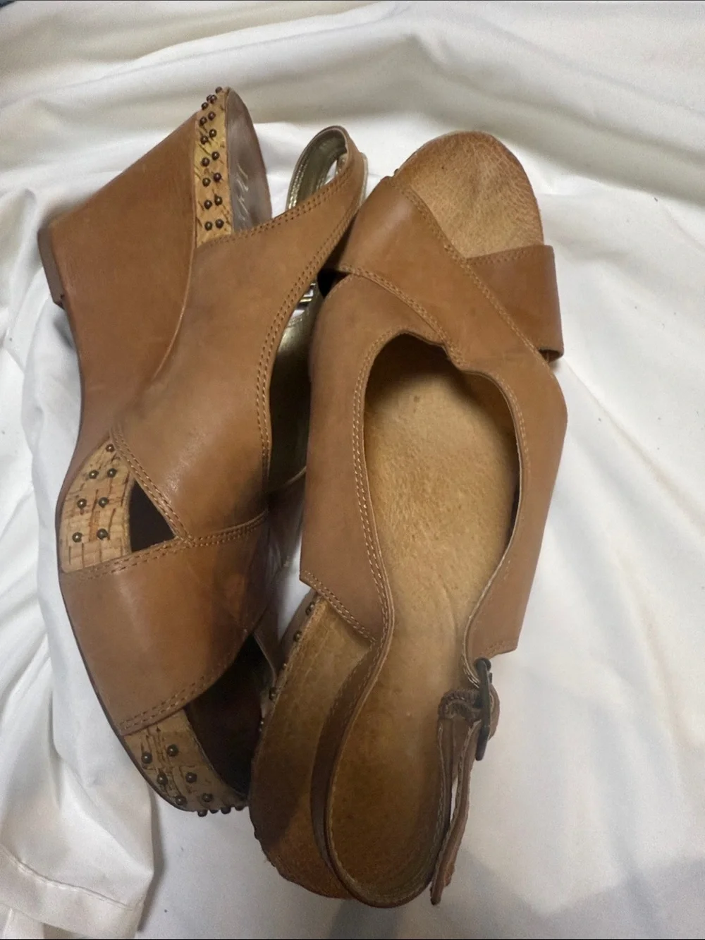 Reba Metallic Gold Leather Slide Sandal